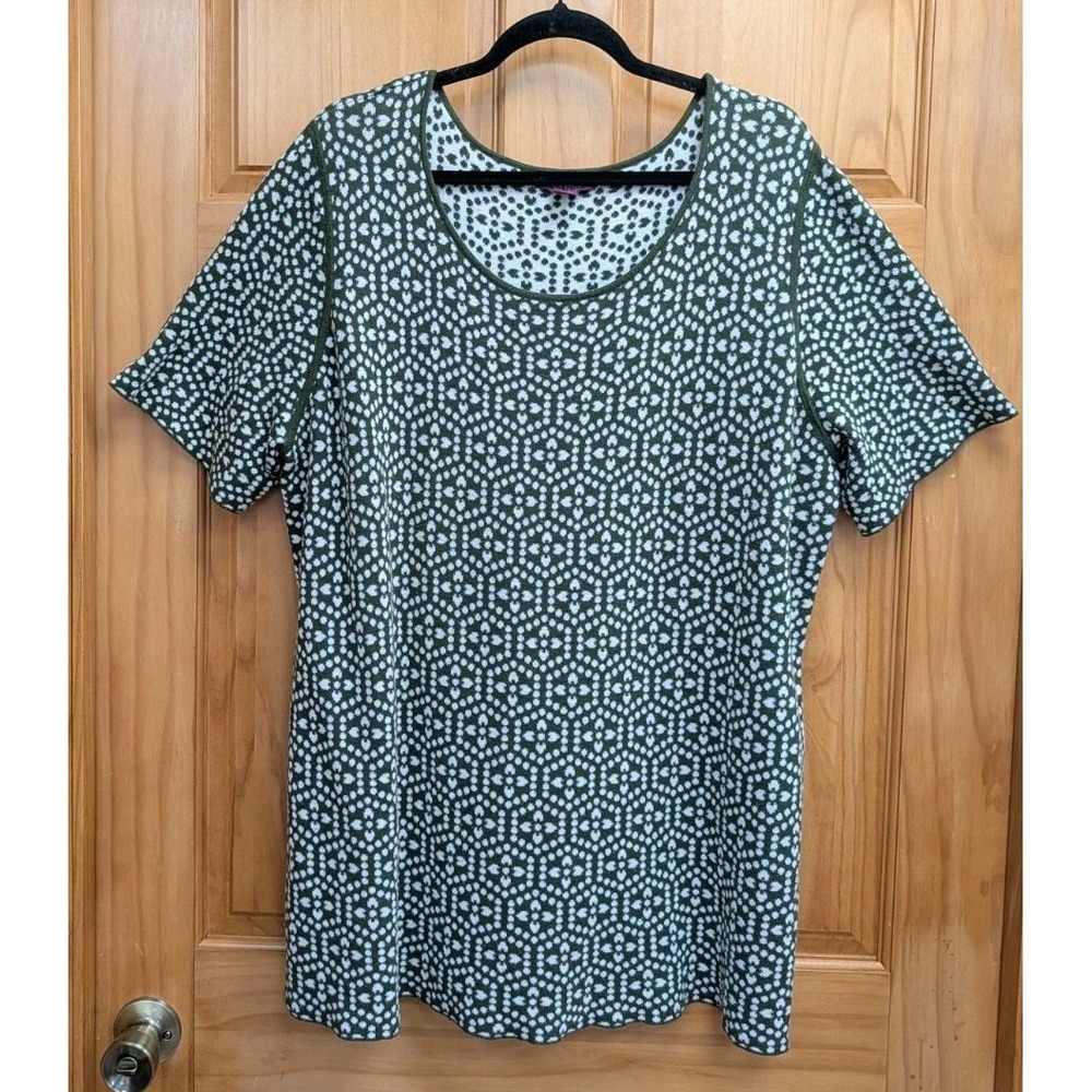 Jessica London Women's 20/24 Sweater Tunic Top Short Sleeves Stretch